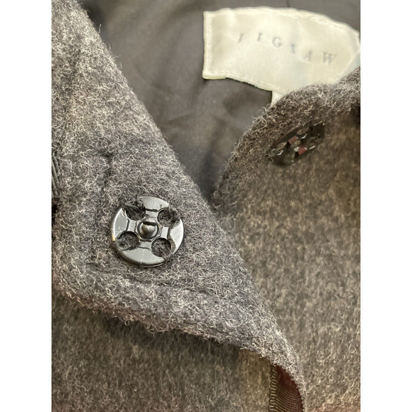 Jigsaw Womens Blazer Jacket Size 14 Snap Button Front Gray/Black Formal Workwear - Picture 10 of 11